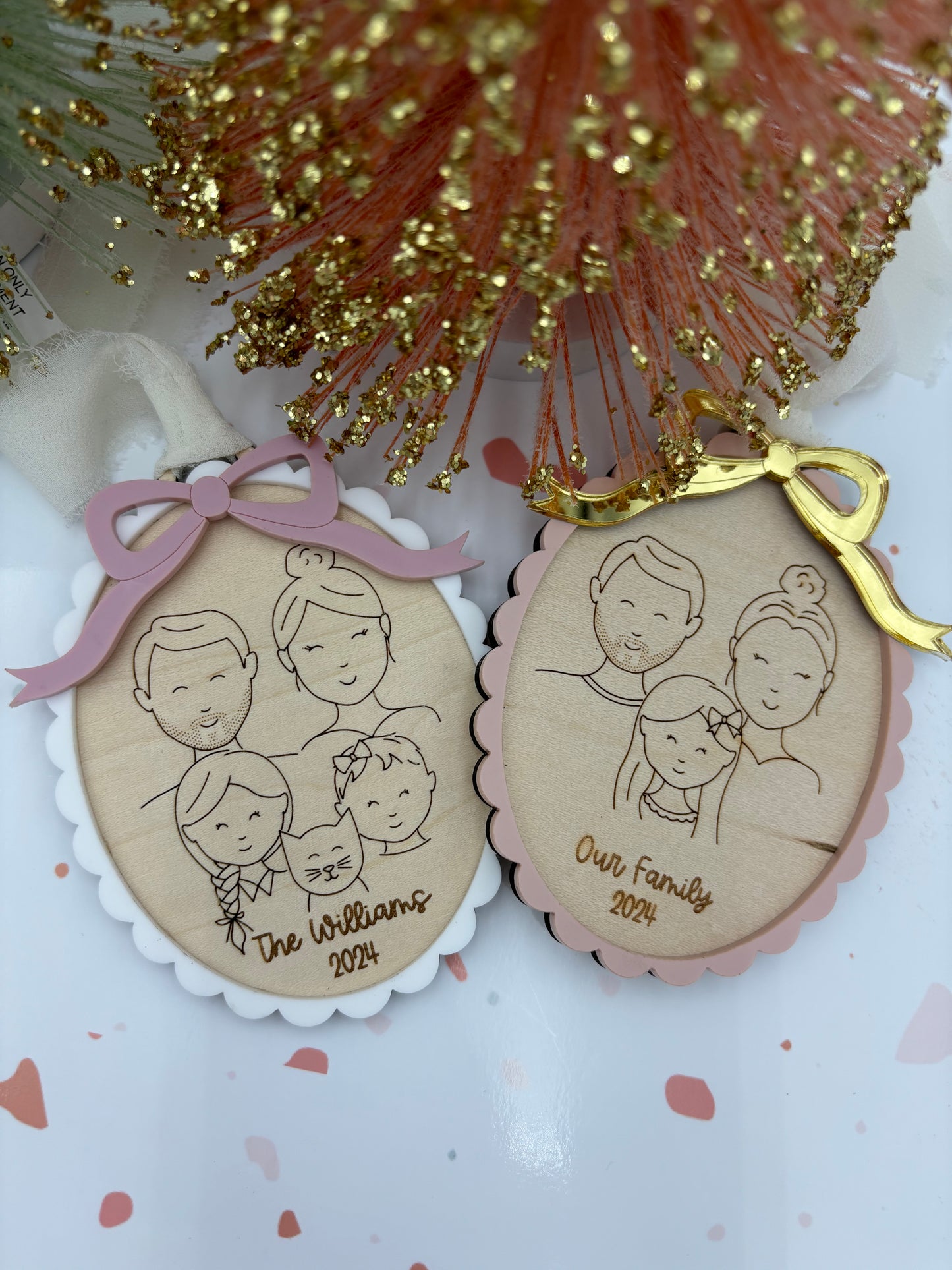 Family Portrait Personalized Christmas ornament