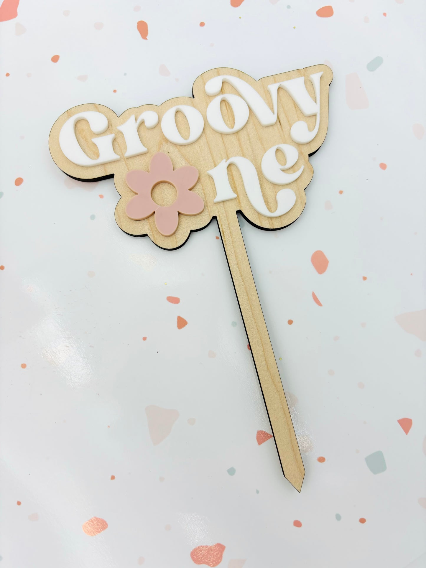 Groovy One cake topper