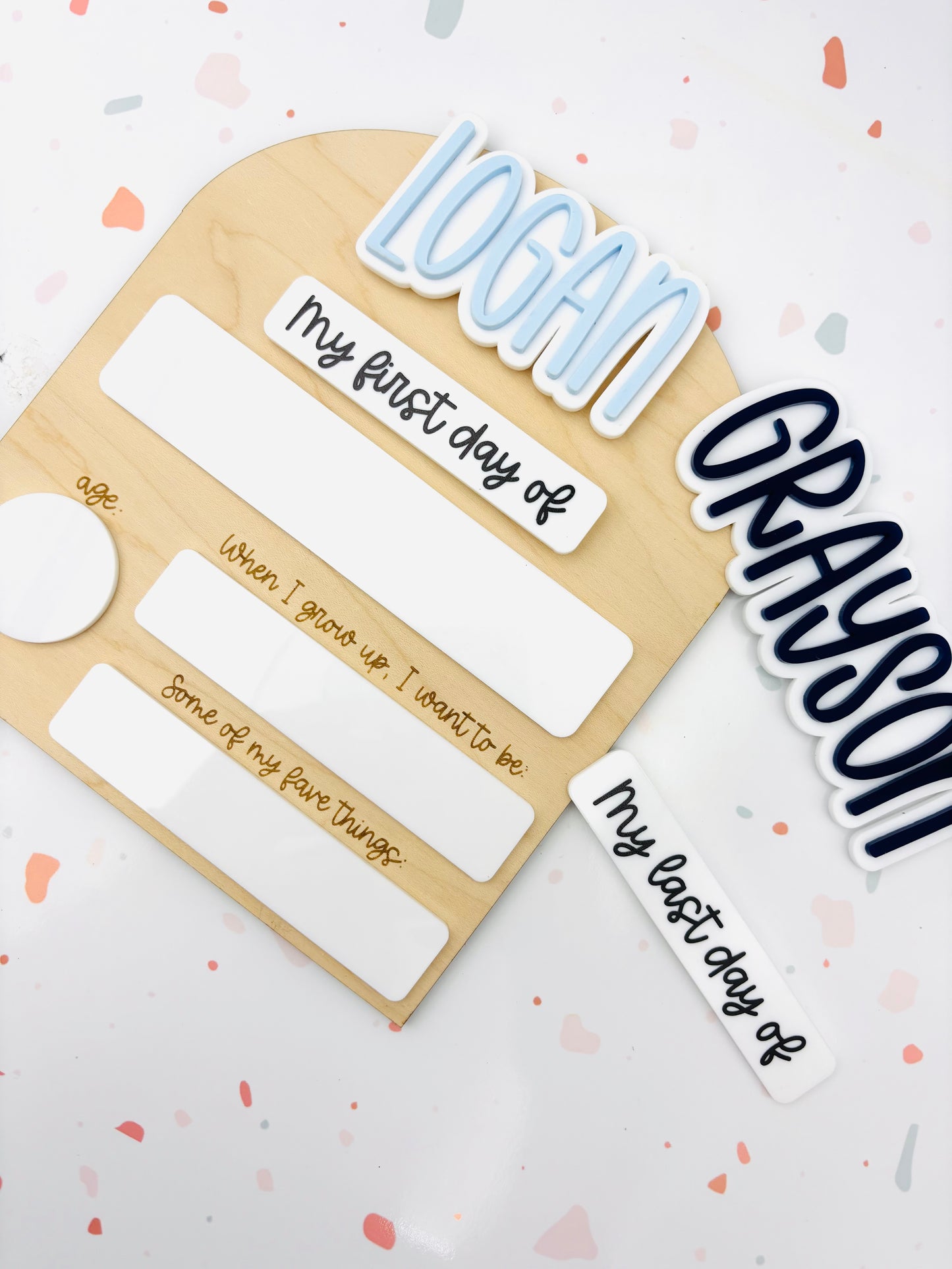 Detailed first and last day of... sign