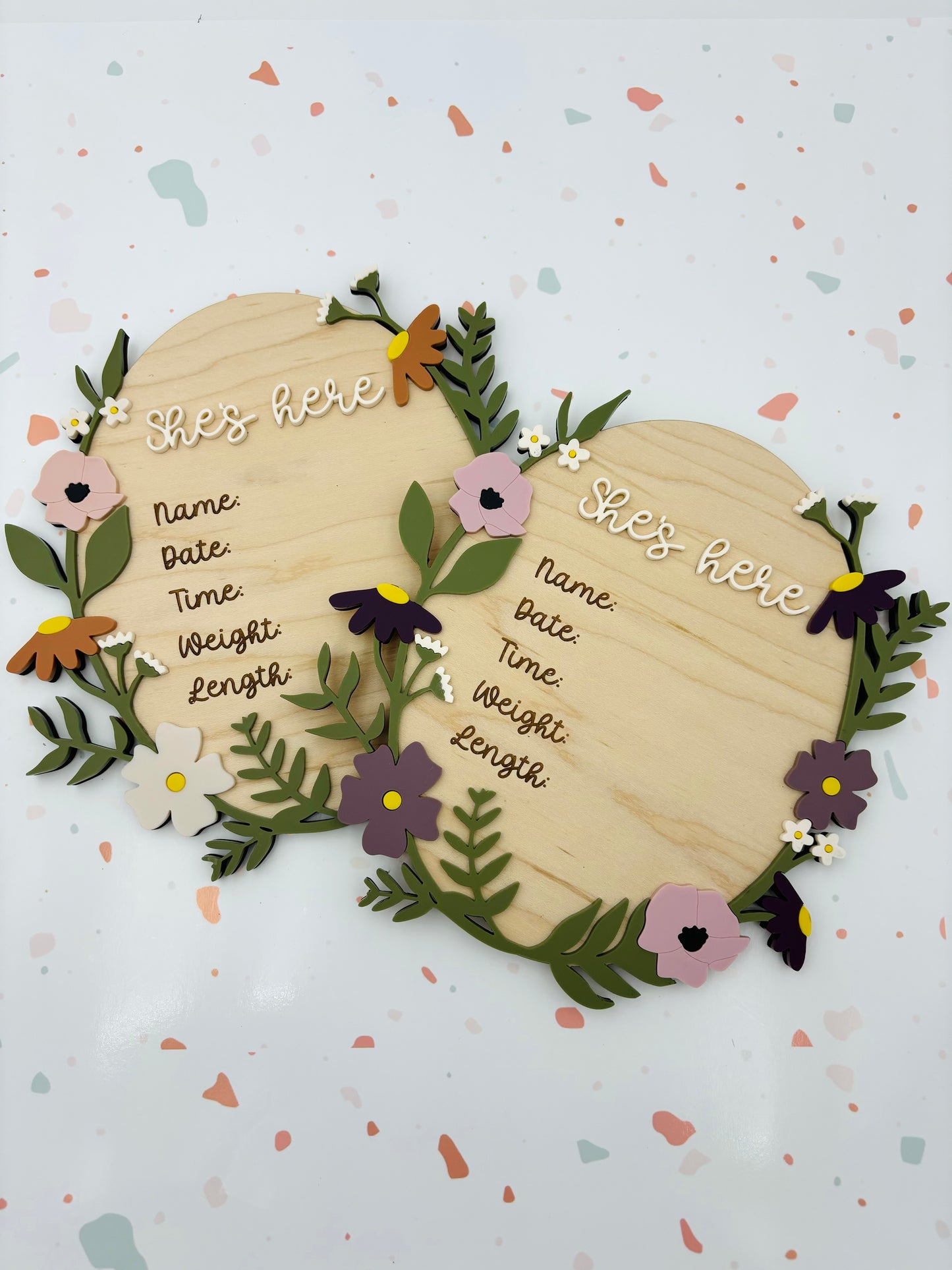 Floral Birth Announcement