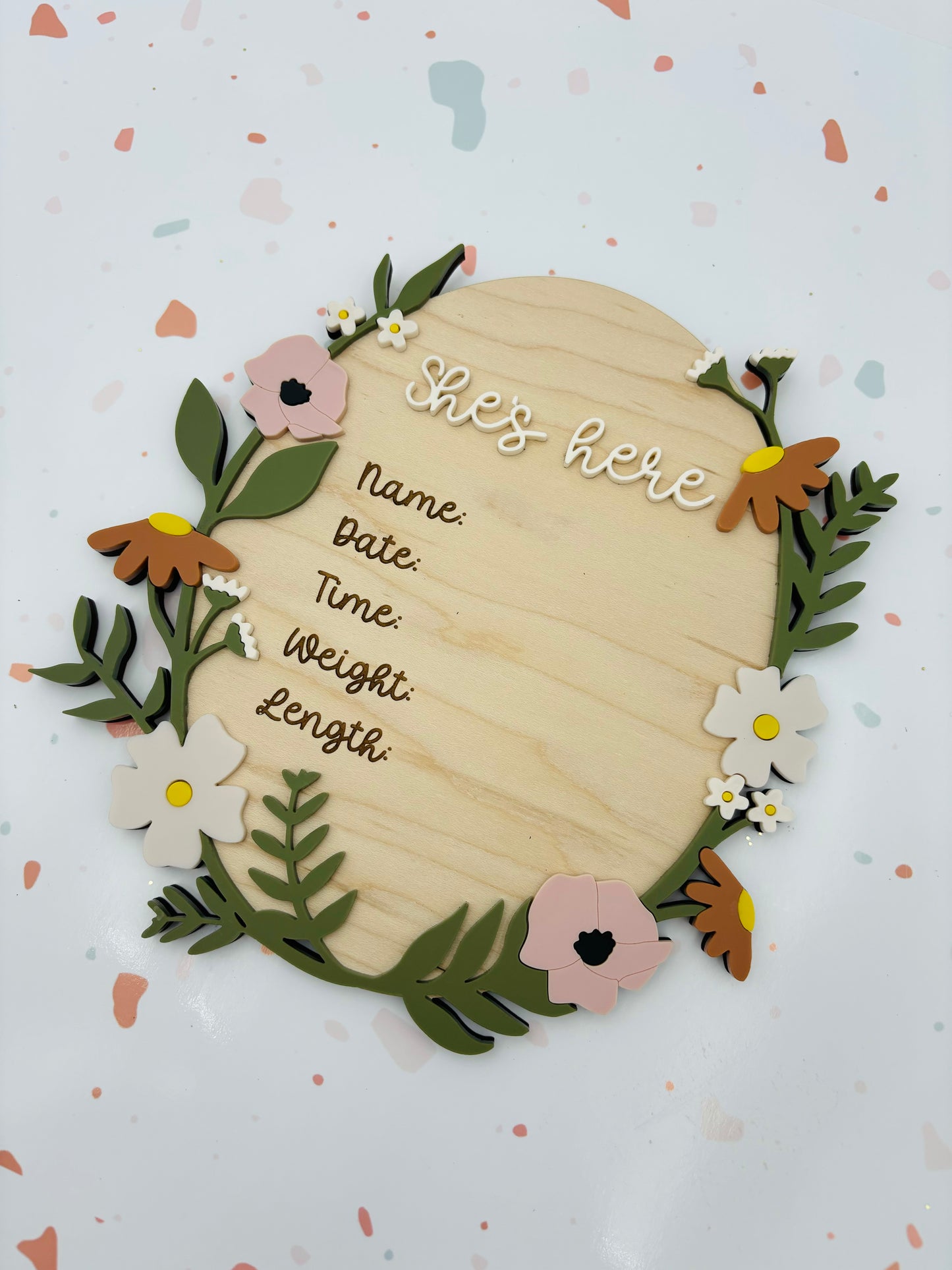 Floral Birth Announcement