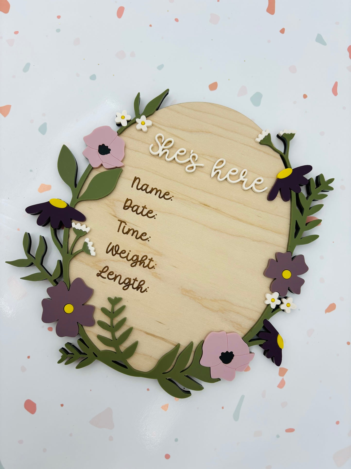 Floral Birth Announcement