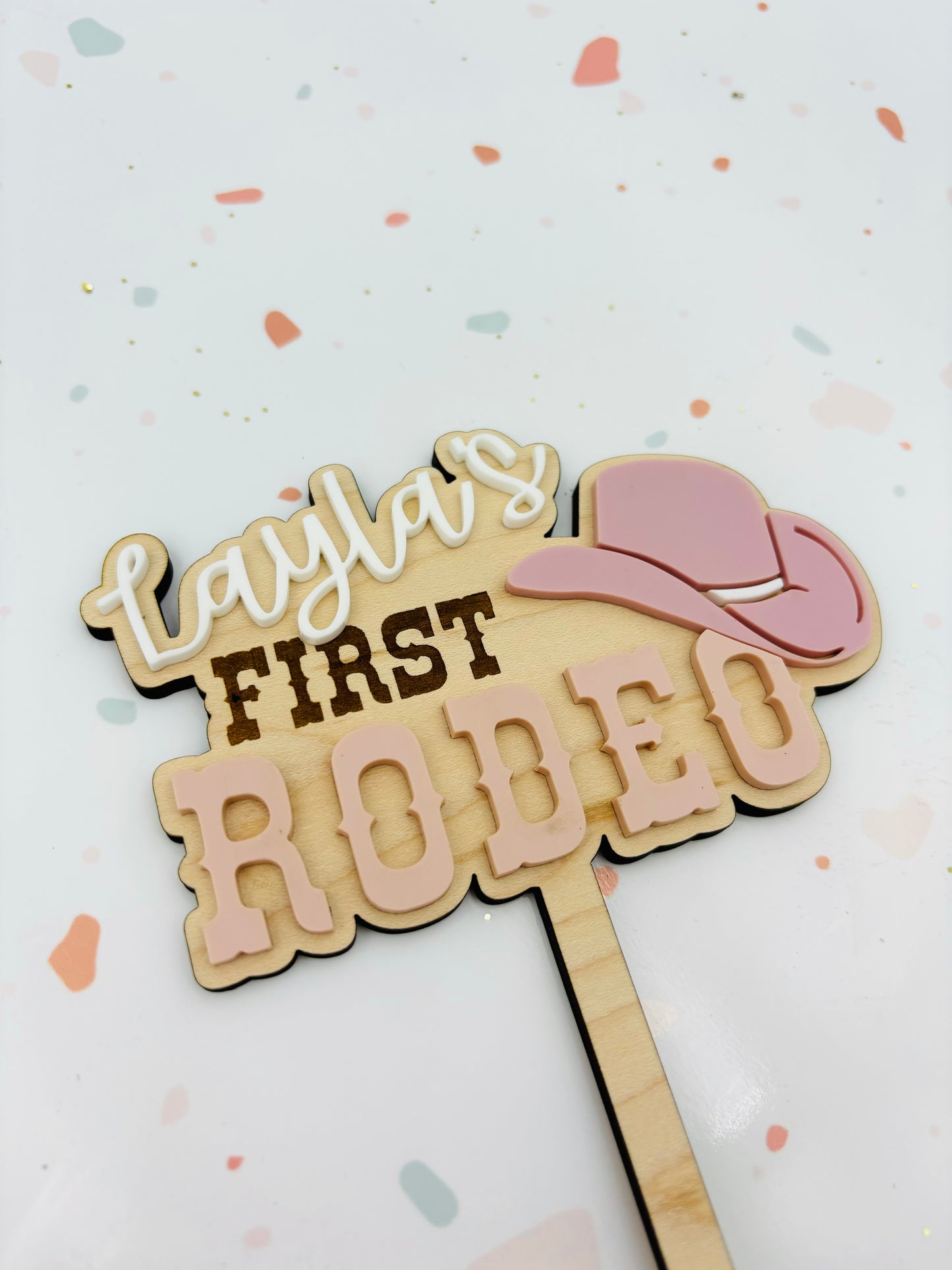 First Rodeo personalized cake topper