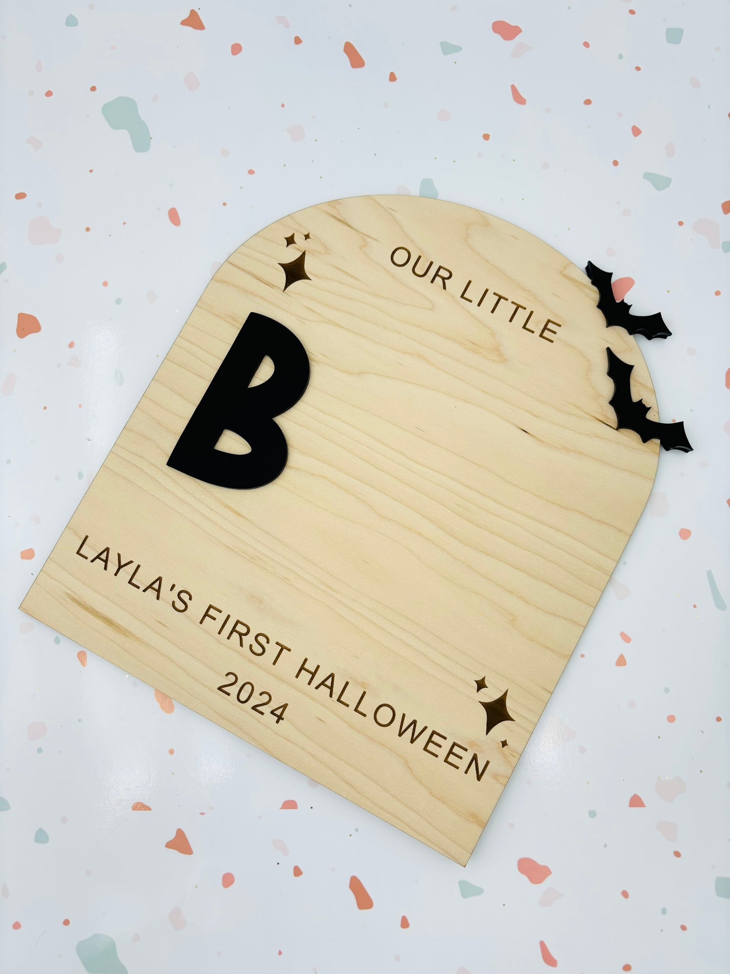 First Halloween footprint DIY sign