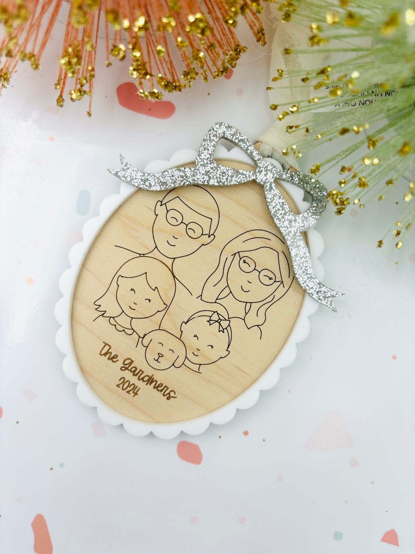 Family Portrait Personalized Christmas ornament