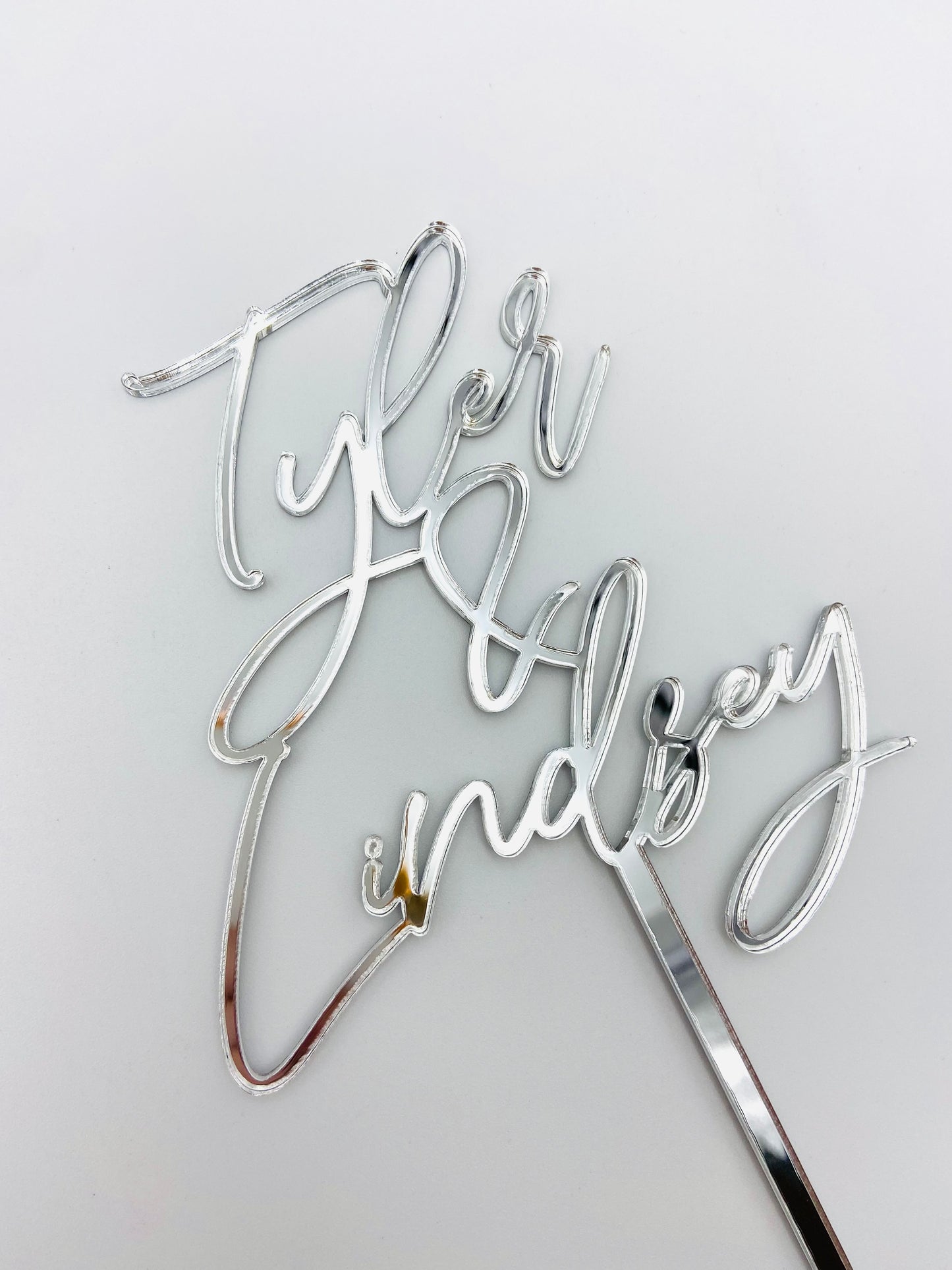 Cursive acrylic cake topper