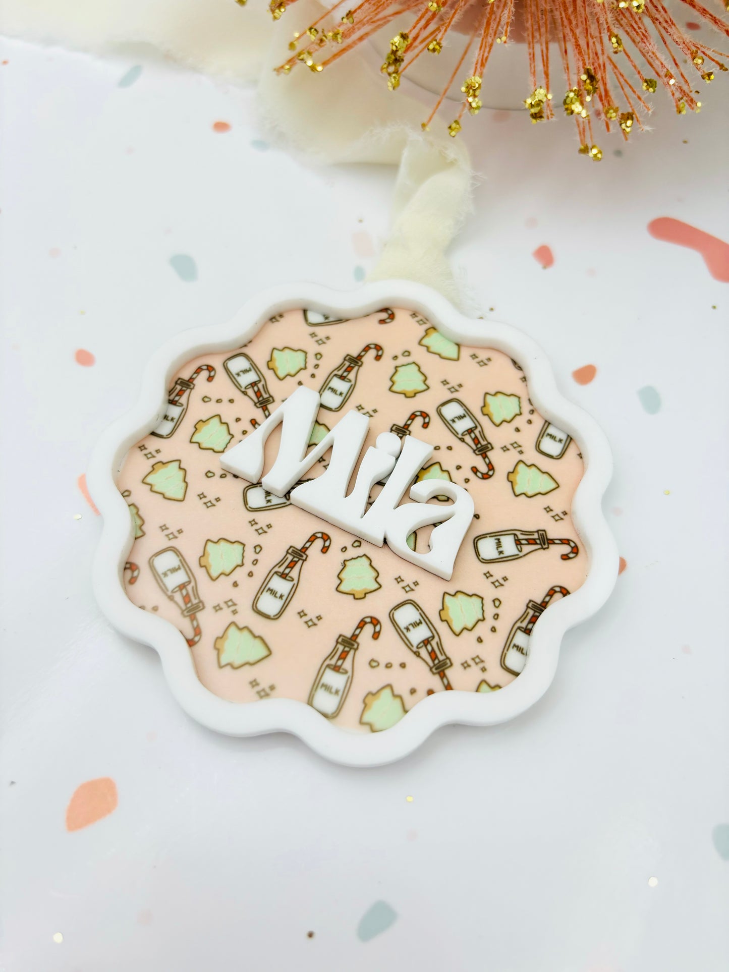 Milk & Cookies personalized ornament