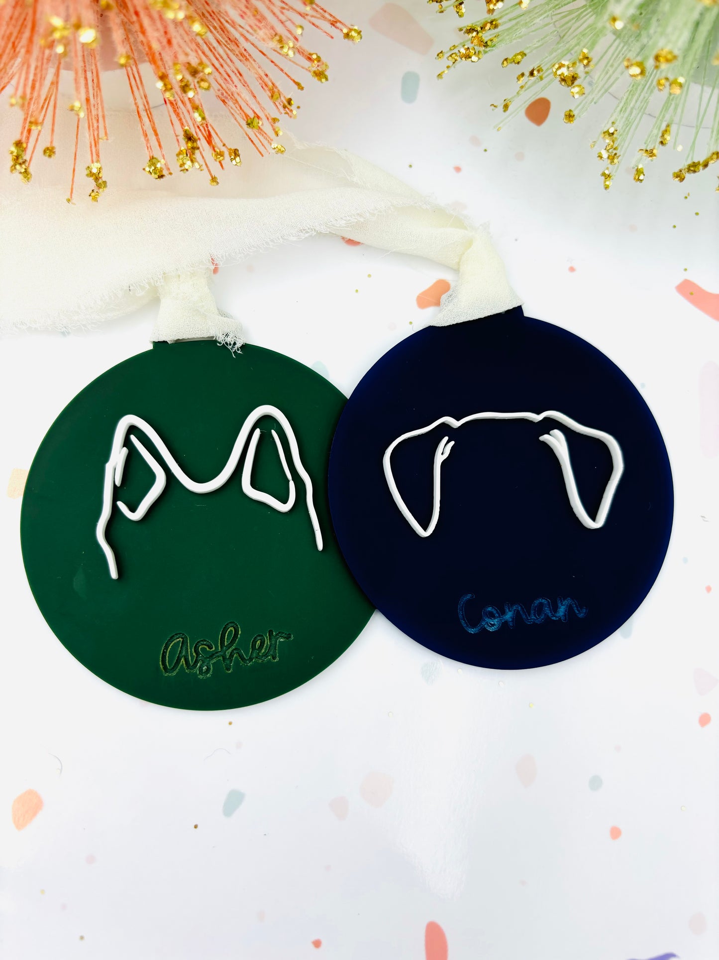 Pet Ears Christmas ornament