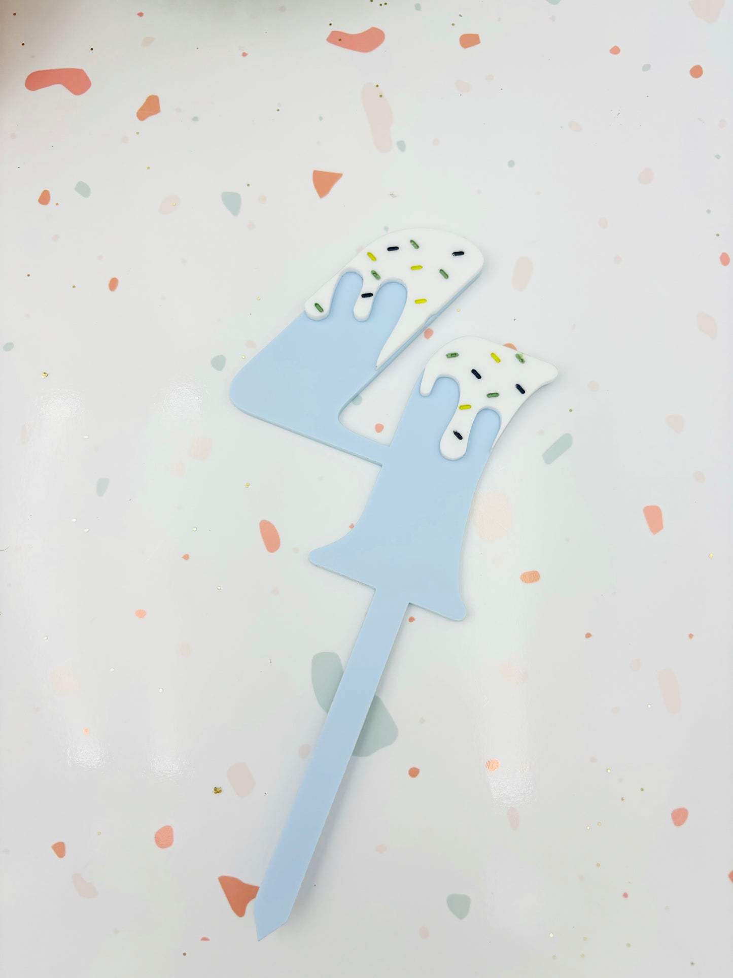 Frosting drip number cake topper