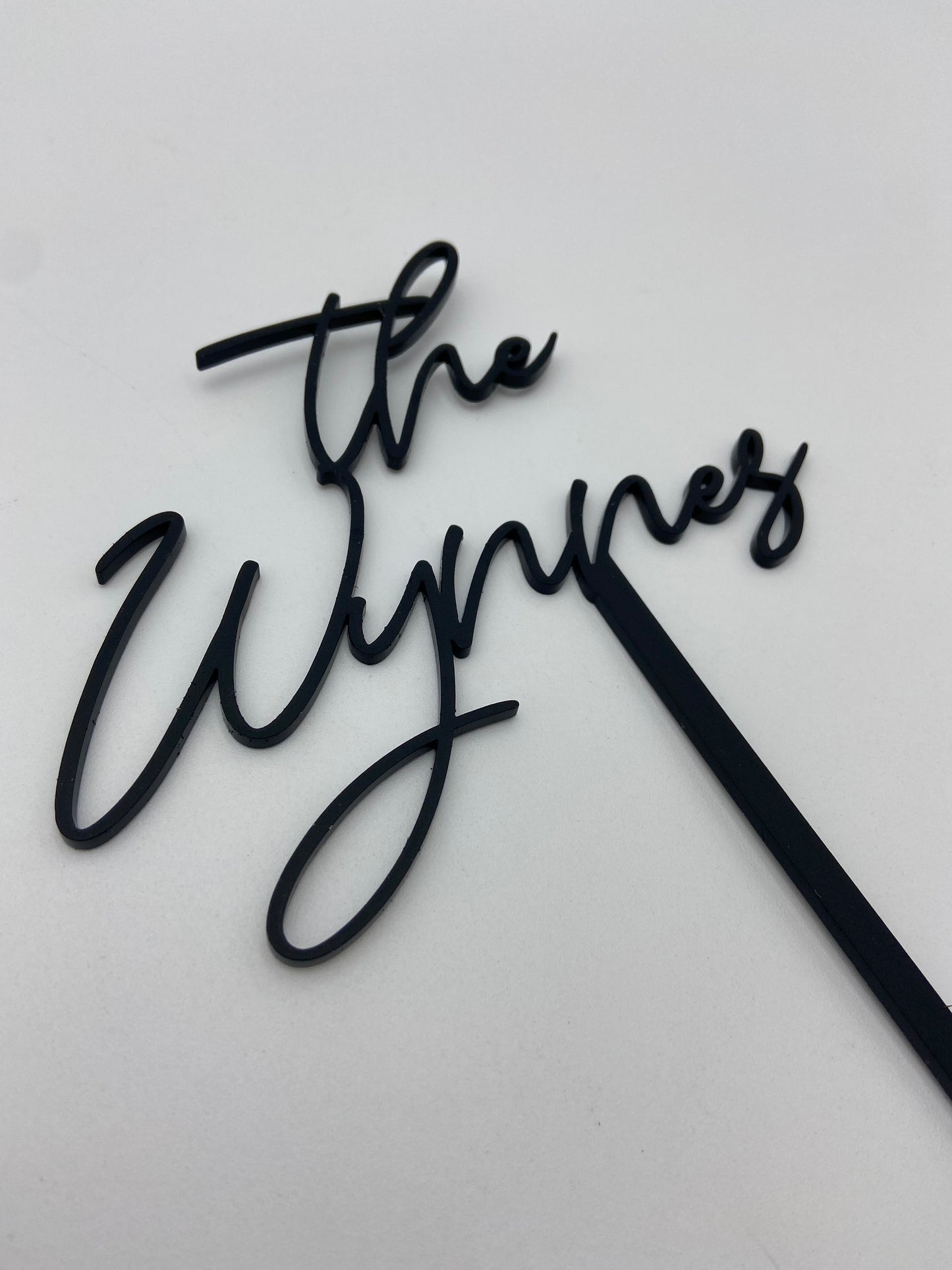 Cursive acrylic cake topper