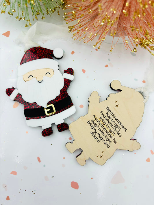 Santa tracker interactive Christmas ornament