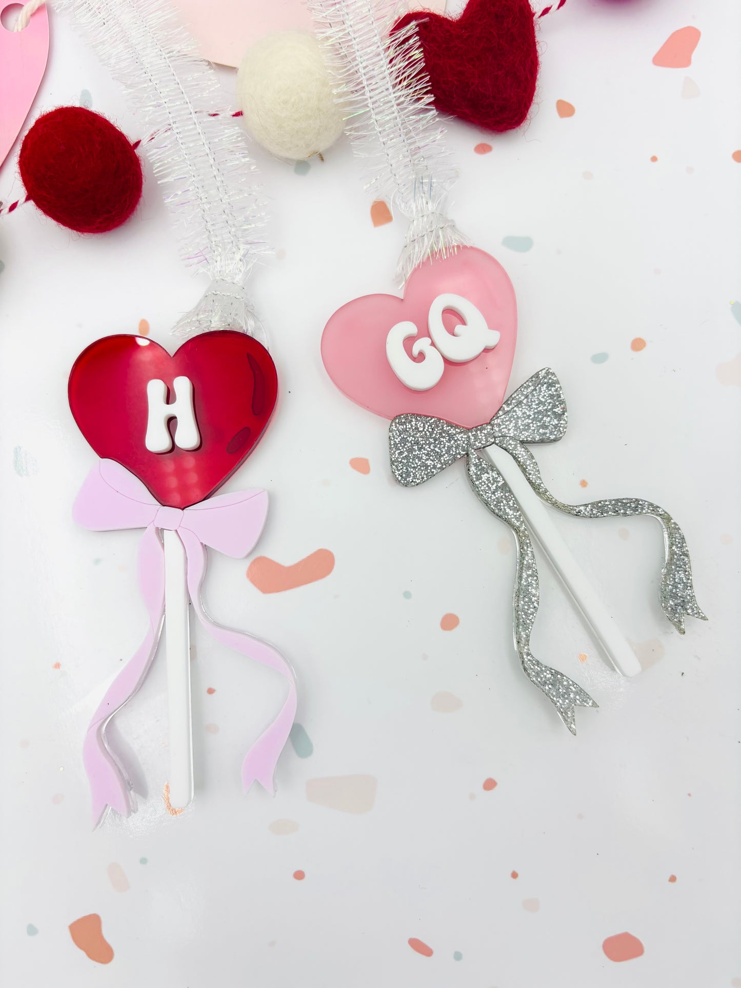 Heart Lollipop Valentines basket tag