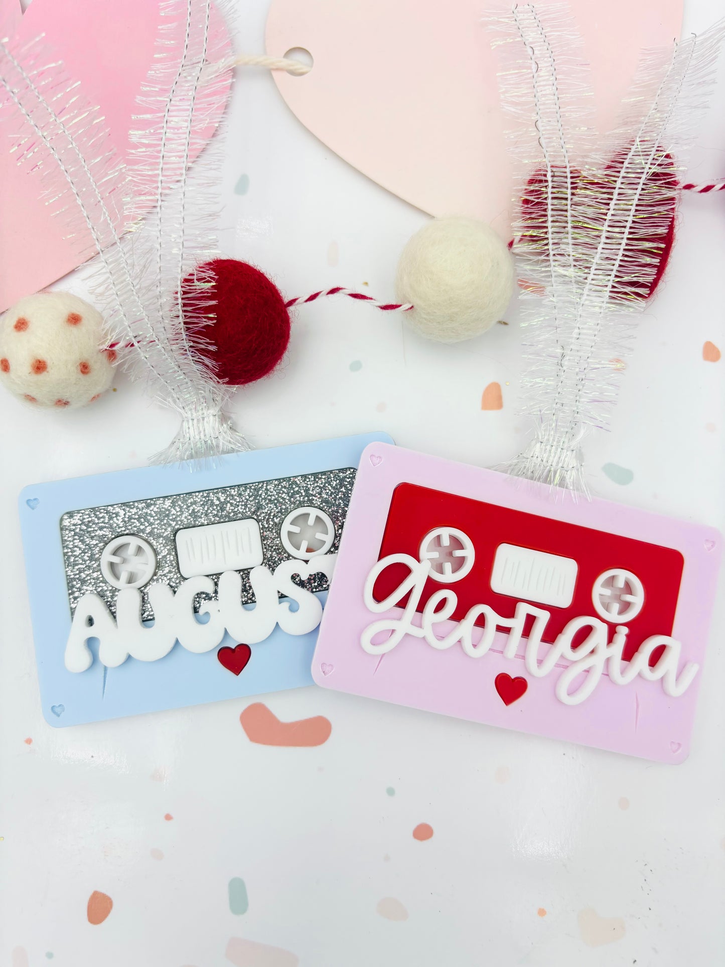 Mixed Tape Valentines basket tag