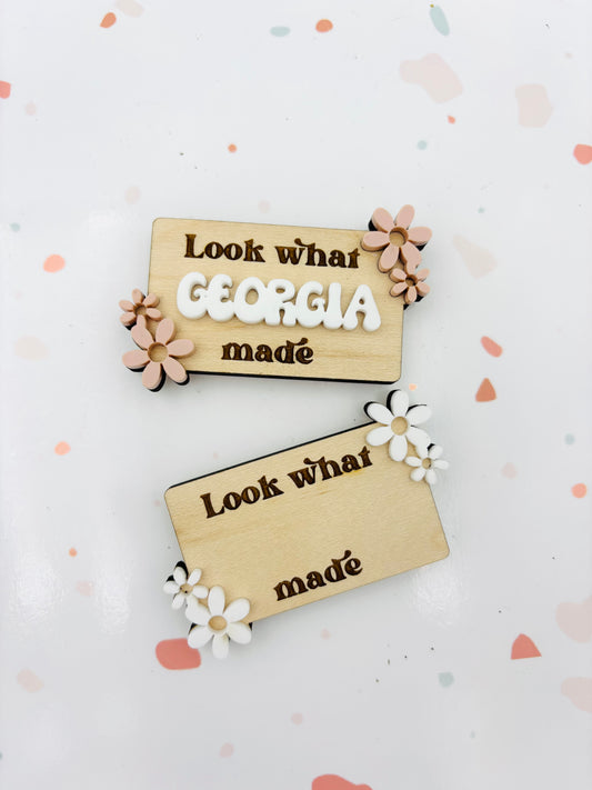 Daisy "look what I made" magnets - set of 2