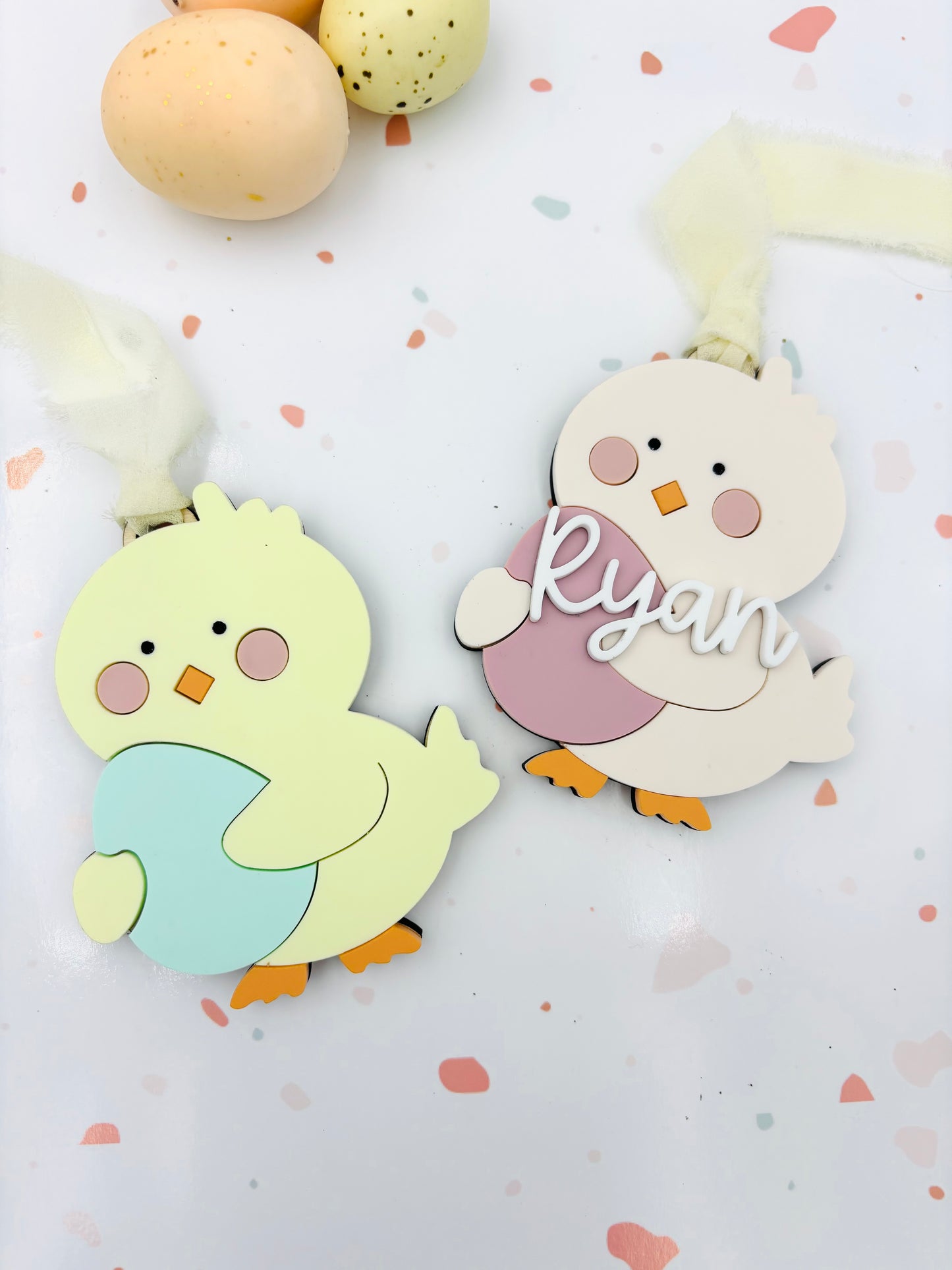 Chick Easter basket tag