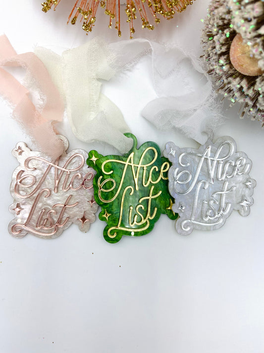 Nice List Tag or Christmas ornament