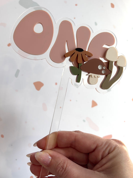 Mushroom Cake topper - ages 1-3