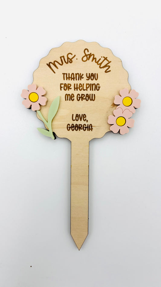 Teacher Thank You Plant Stake