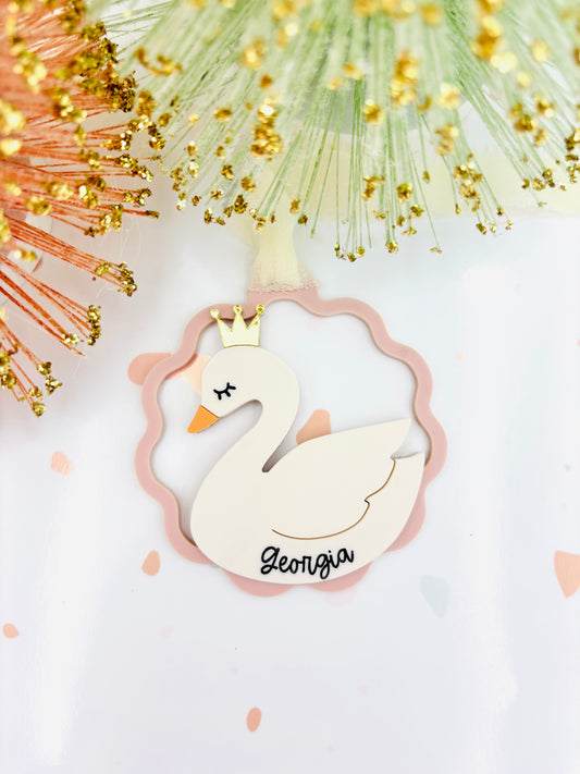 Swan Acrylic Christmas Ornament