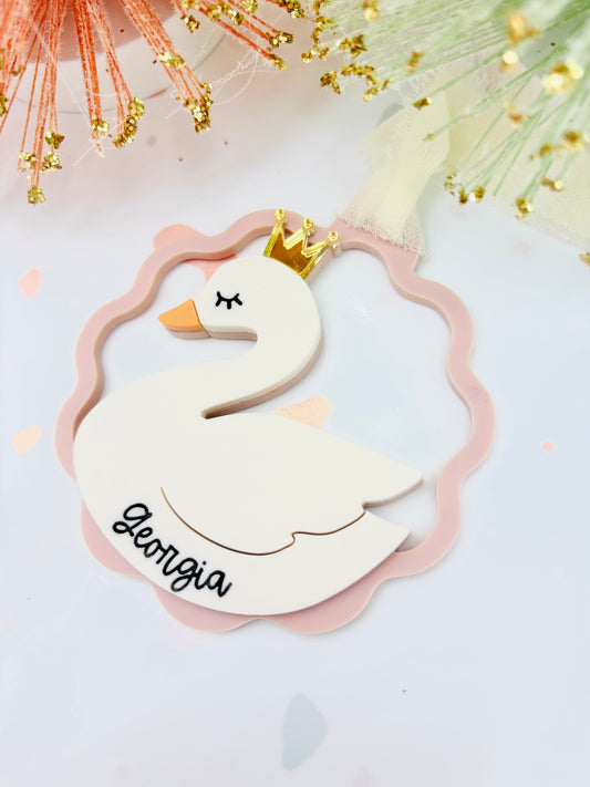 Swan Acrylic Christmas Ornament