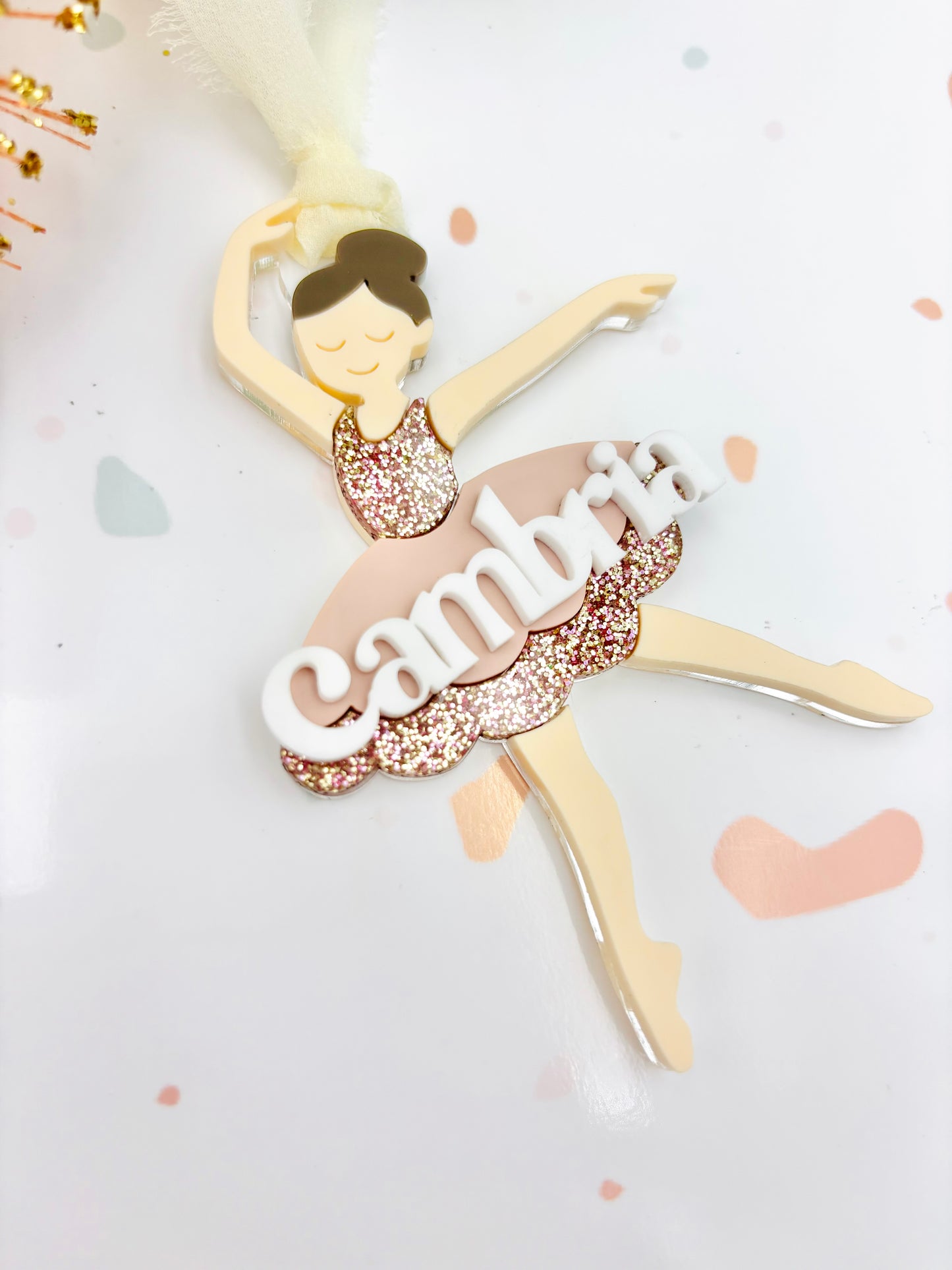 Ballerina Acrylic Christmas Ornament