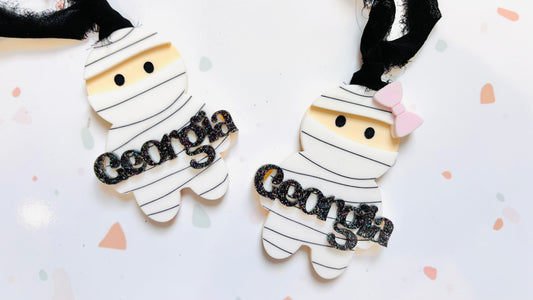 Mummy Halloween bag tag