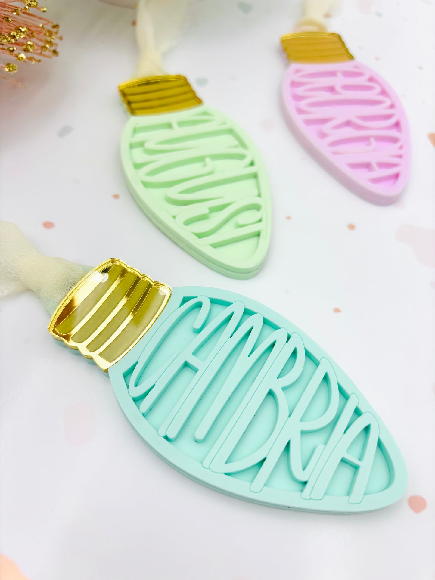 Vintage Light Personalized Christmas Ornament