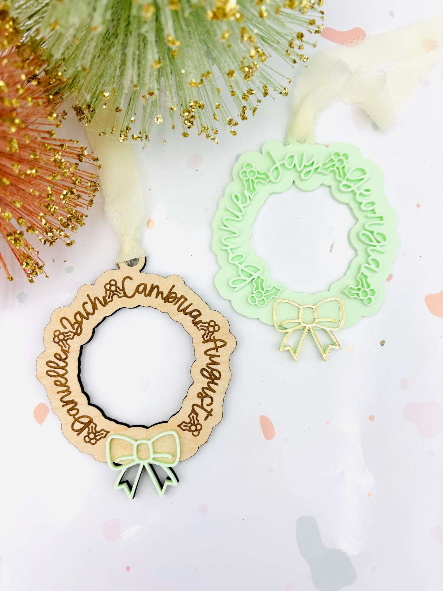 Wreath Family Christmas Ornament