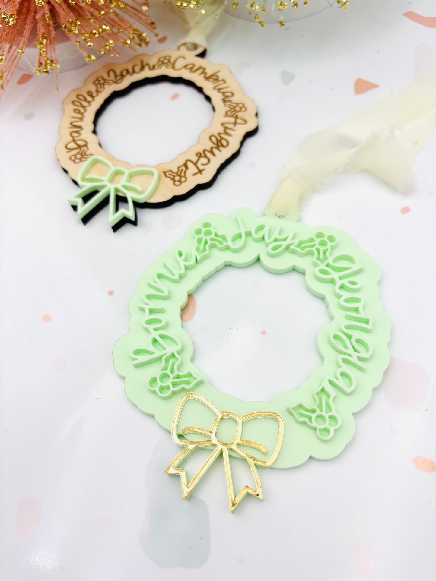 Wreath Family Christmas Ornament