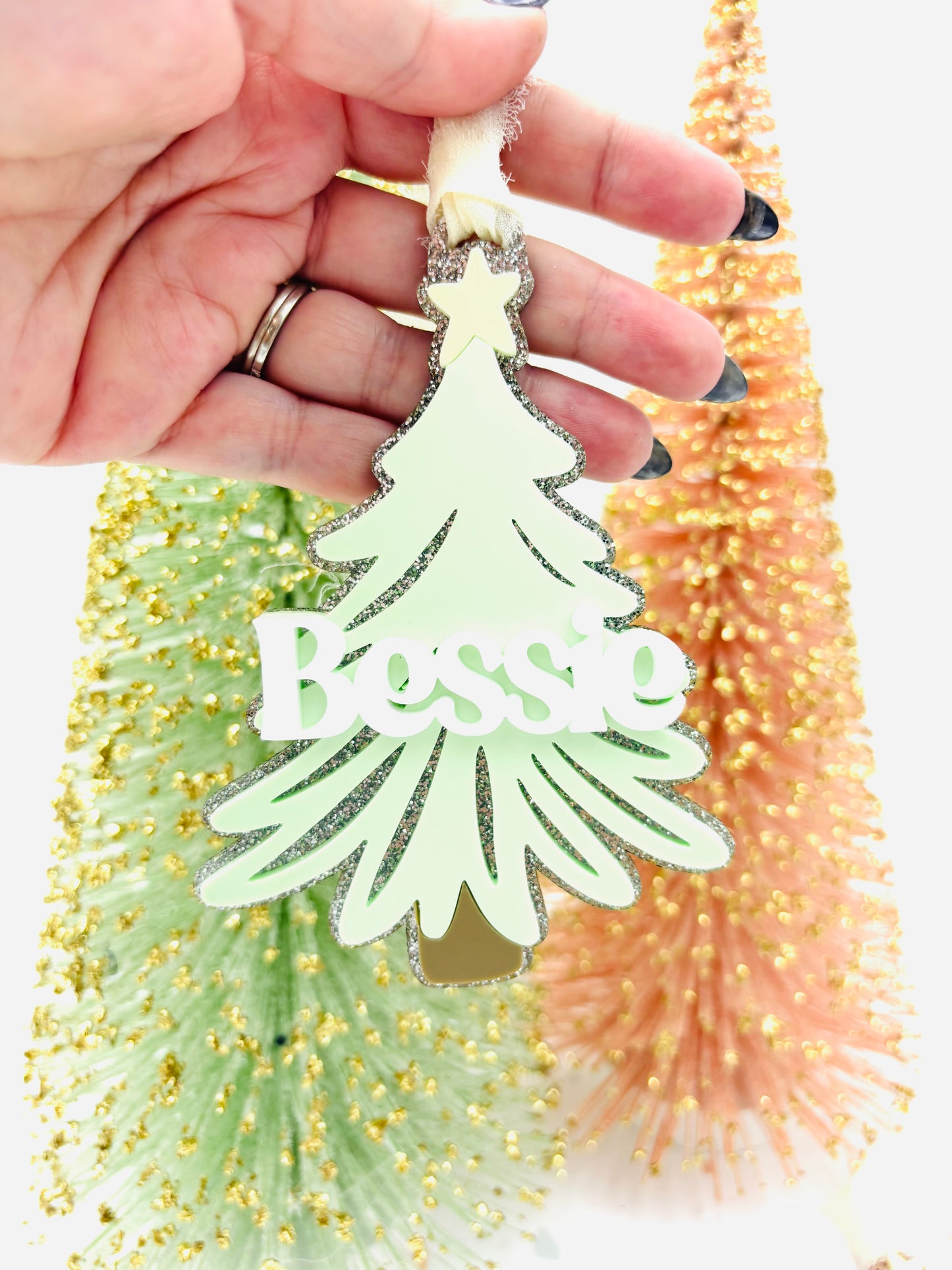 Hand drawn  Christmas Tree Personalized ornament
