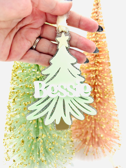 Hand drawn  Christmas Tree Personalized ornament