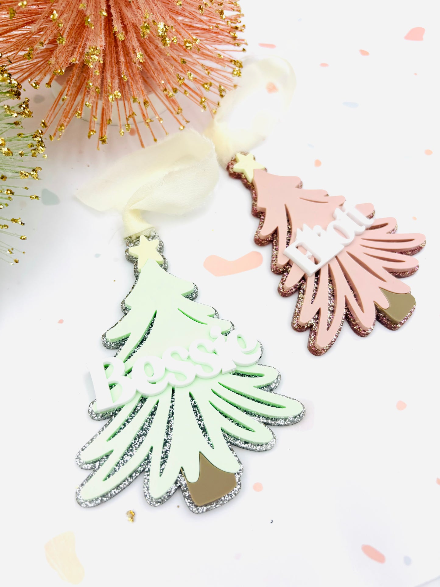 Hand drawn  Christmas Tree Personalized ornament