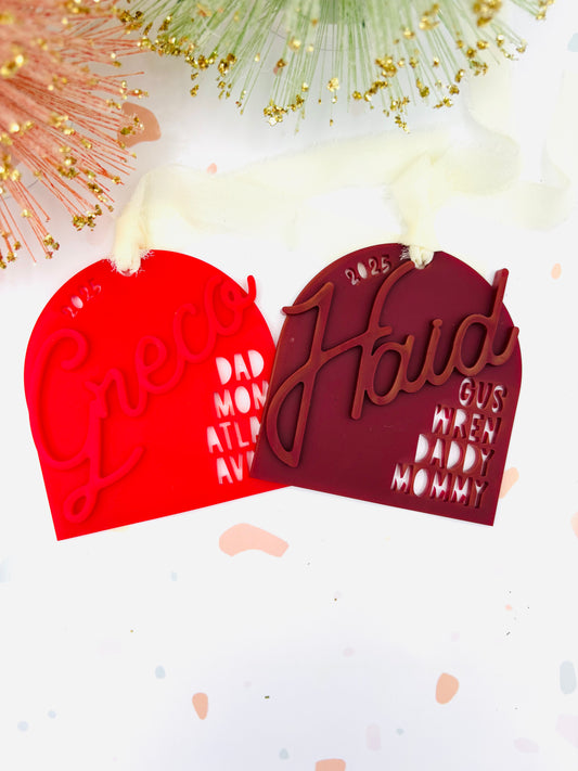 Last Name Arch Family Christmas Ornament