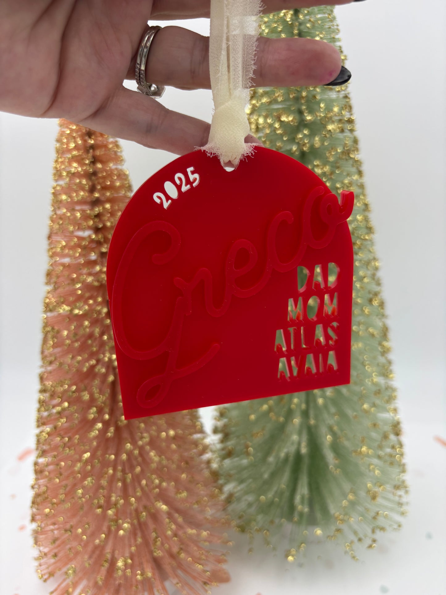 Last Name Arch Family Christmas Ornament