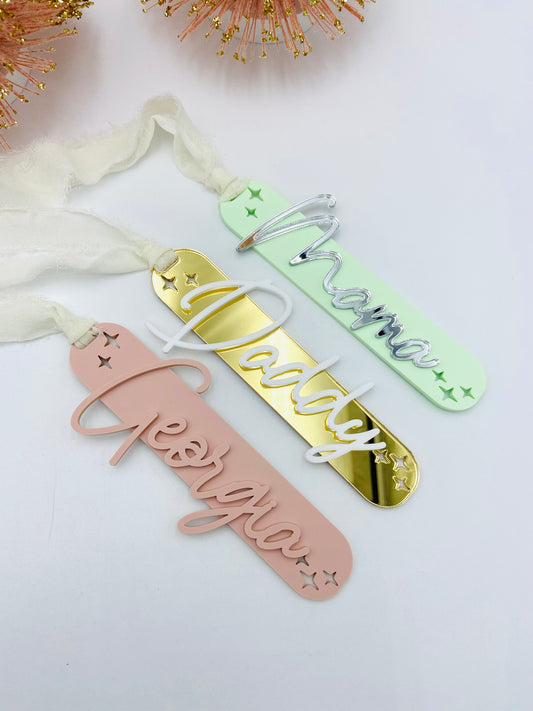 Modern Acrylic Stocking Tags