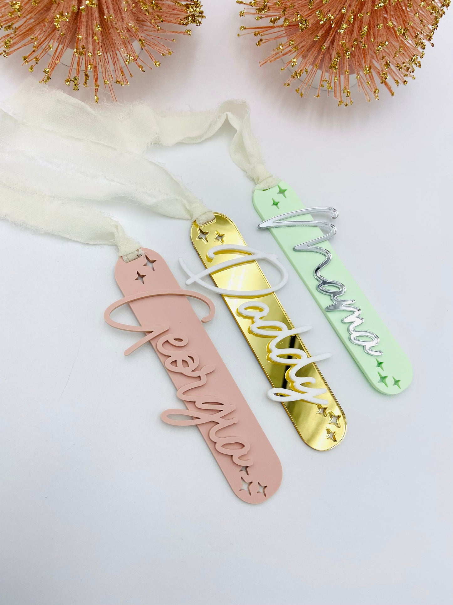 Modern Acrylic Stocking Tags