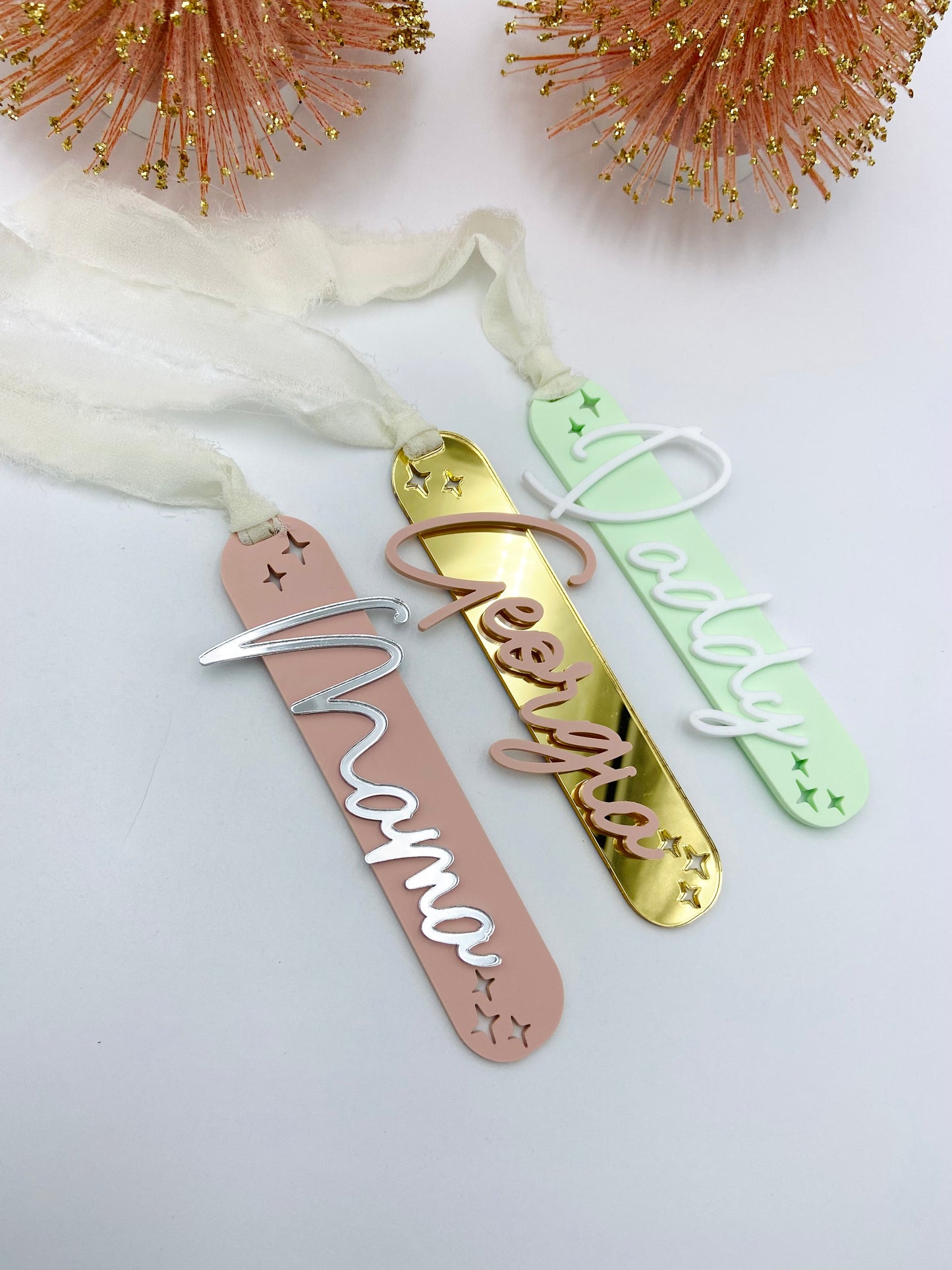 Modern Acrylic Stocking Tags