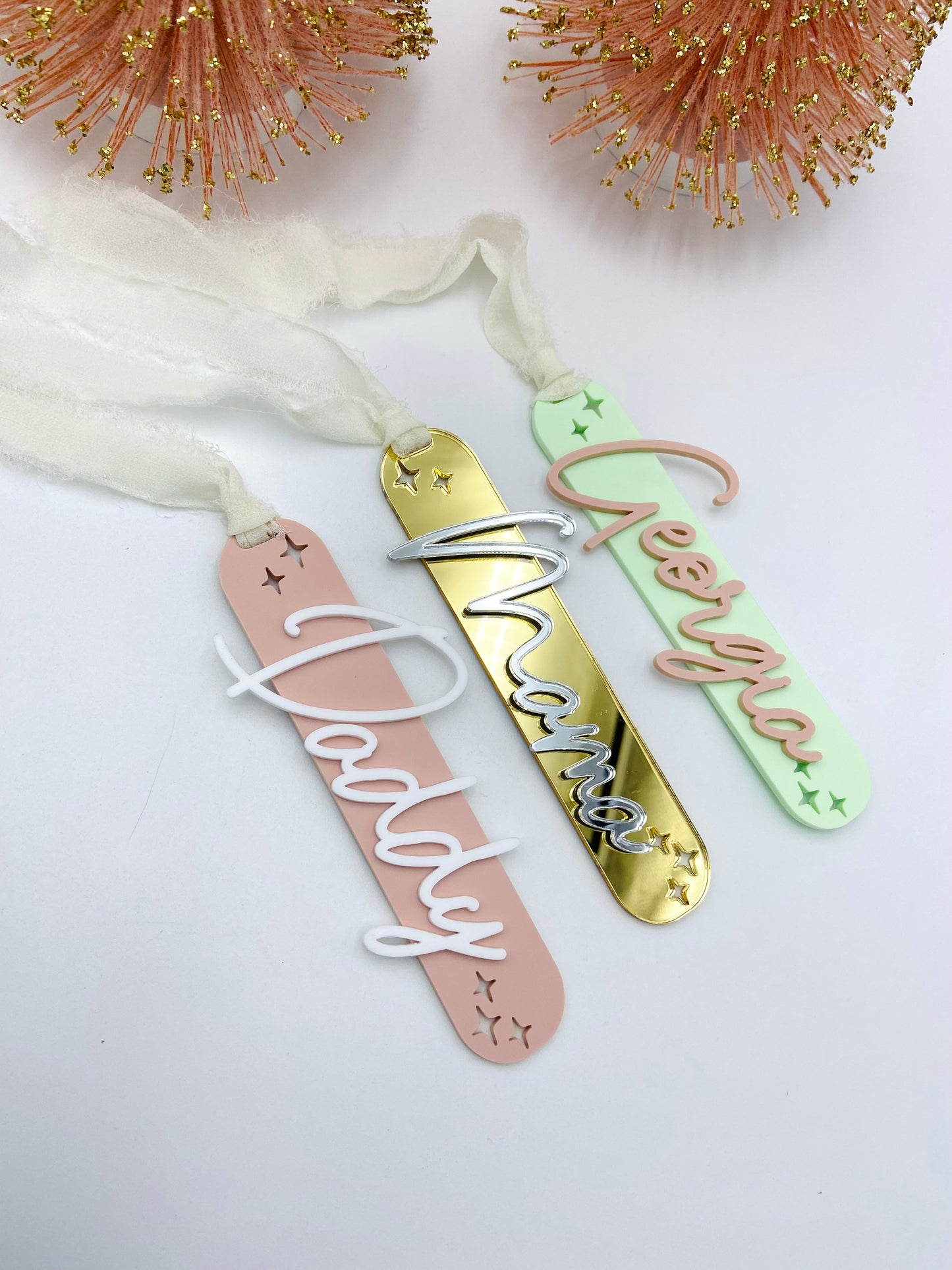 Modern Acrylic Stocking Tags