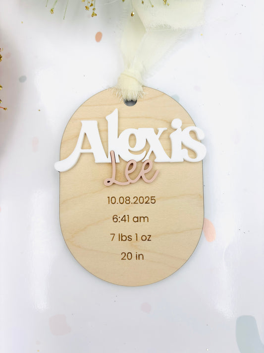 Birth Stats Modern Baby Christmas Ornament
