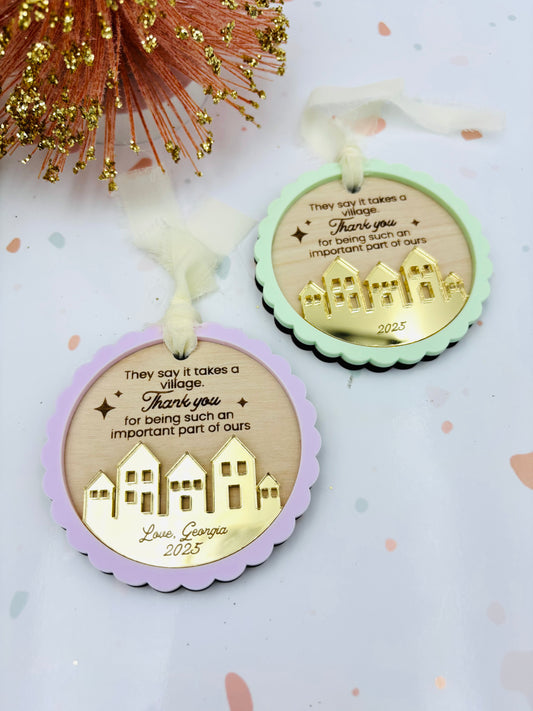 It takes a Village Christmas Ornament