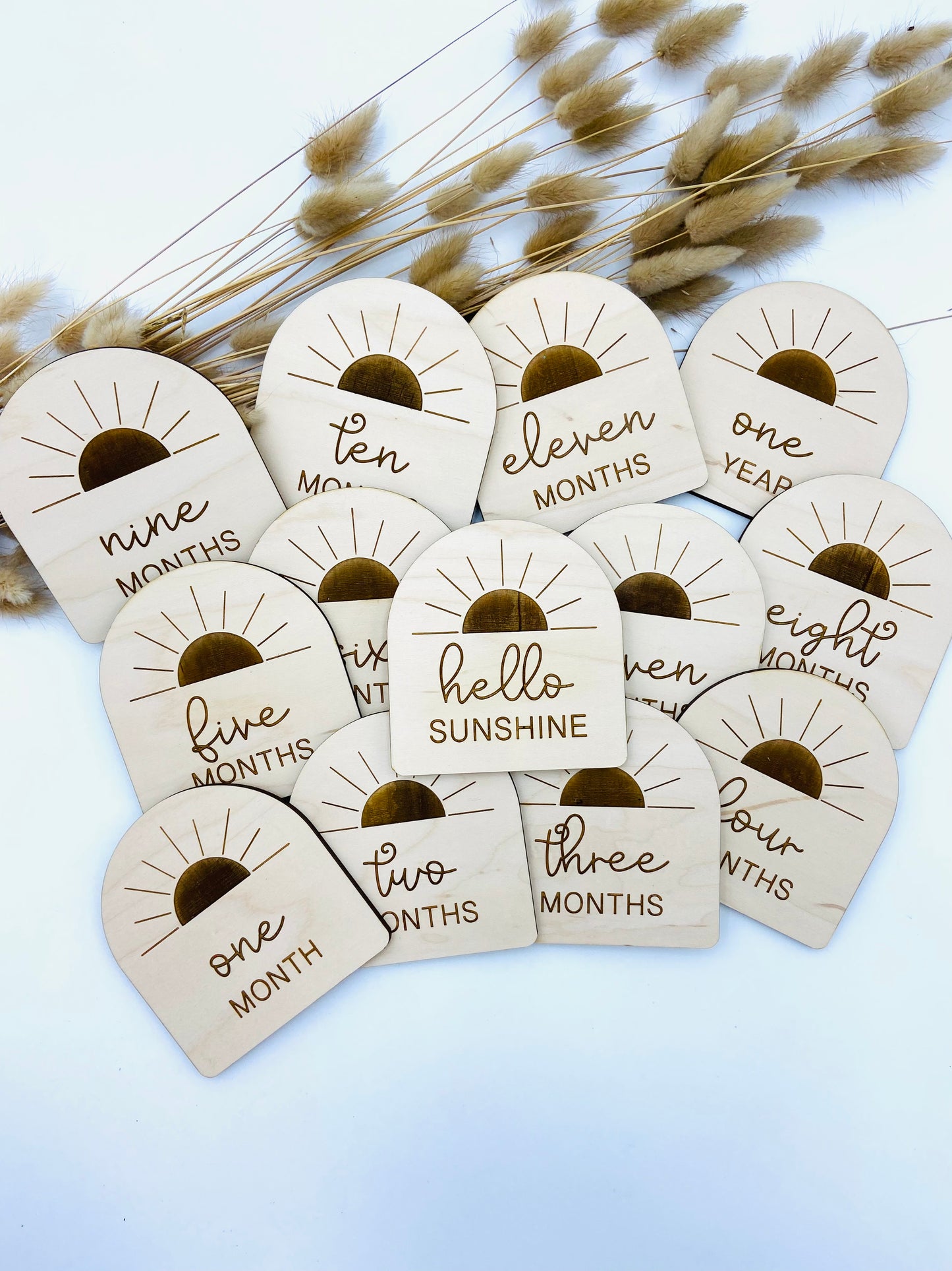 Hello sunshine wood monthly milestones