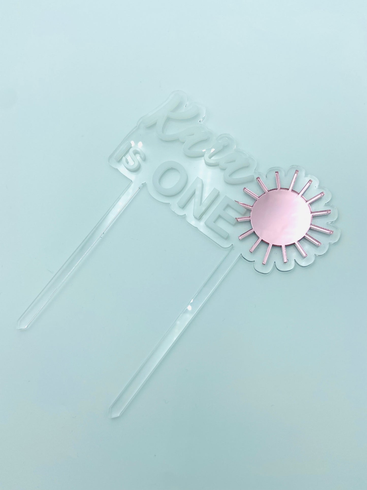 Custom sun acrylic birthday cake topper