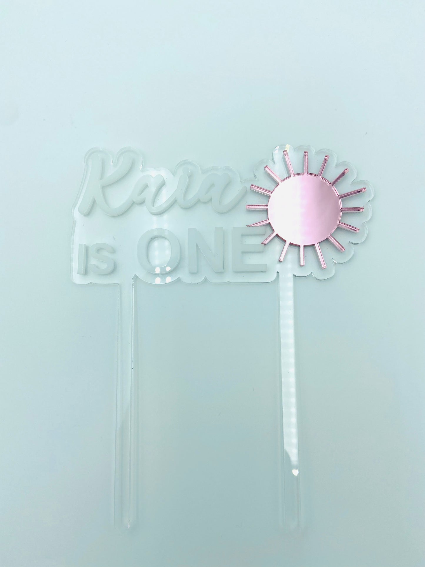 Custom sun acrylic birthday cake topper