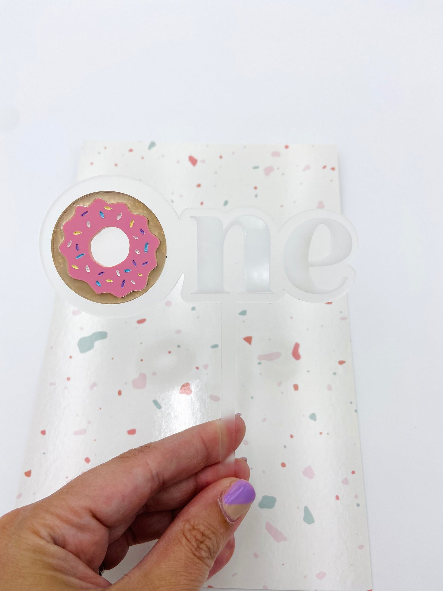 Doughnut - first birthday acrylic cake topper