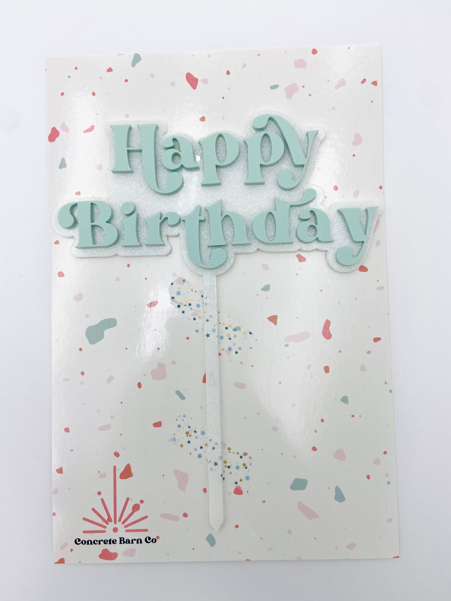 Happy Birthday acrylic cake topper