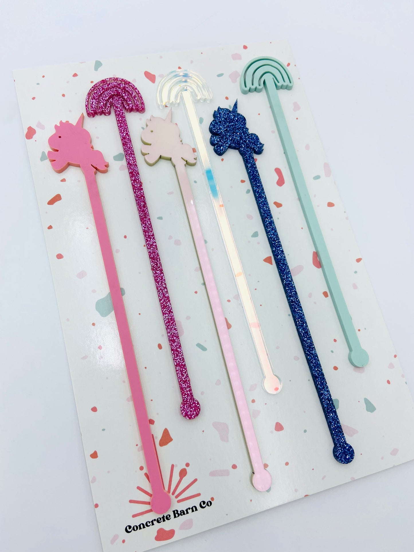 Drink stirrers/swizzle sticks - Unicorn & Rainbows