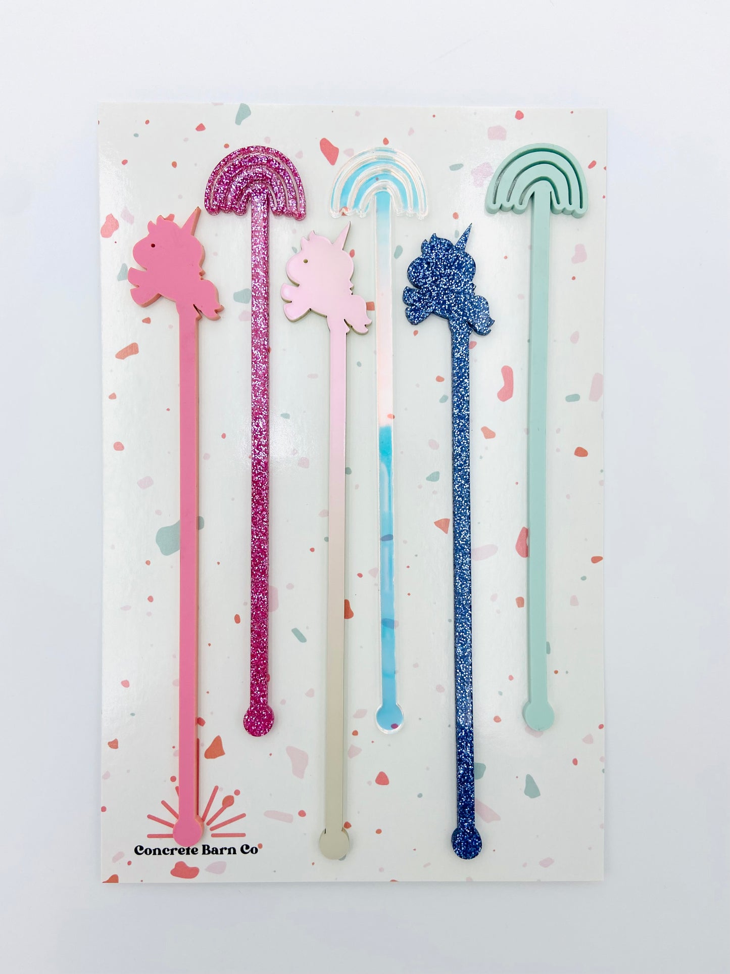 Drink stirrers/swizzle sticks - Unicorn & Rainbows