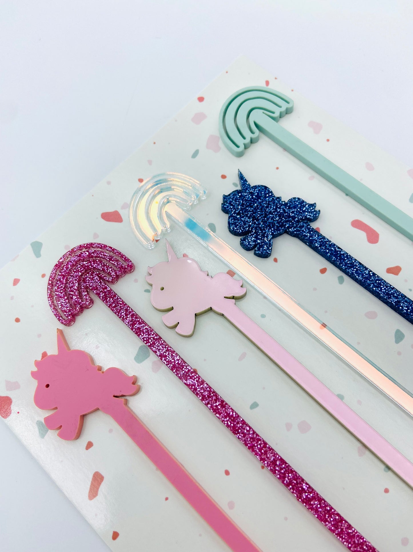 Drink stirrers/swizzle sticks - Unicorn & Rainbows