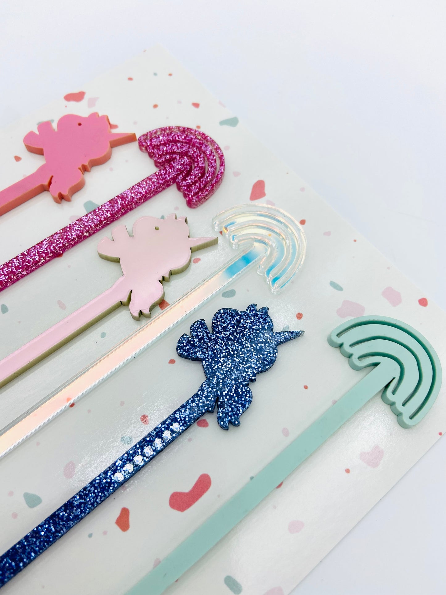 Drink stirrers/swizzle sticks - Unicorn & Rainbows