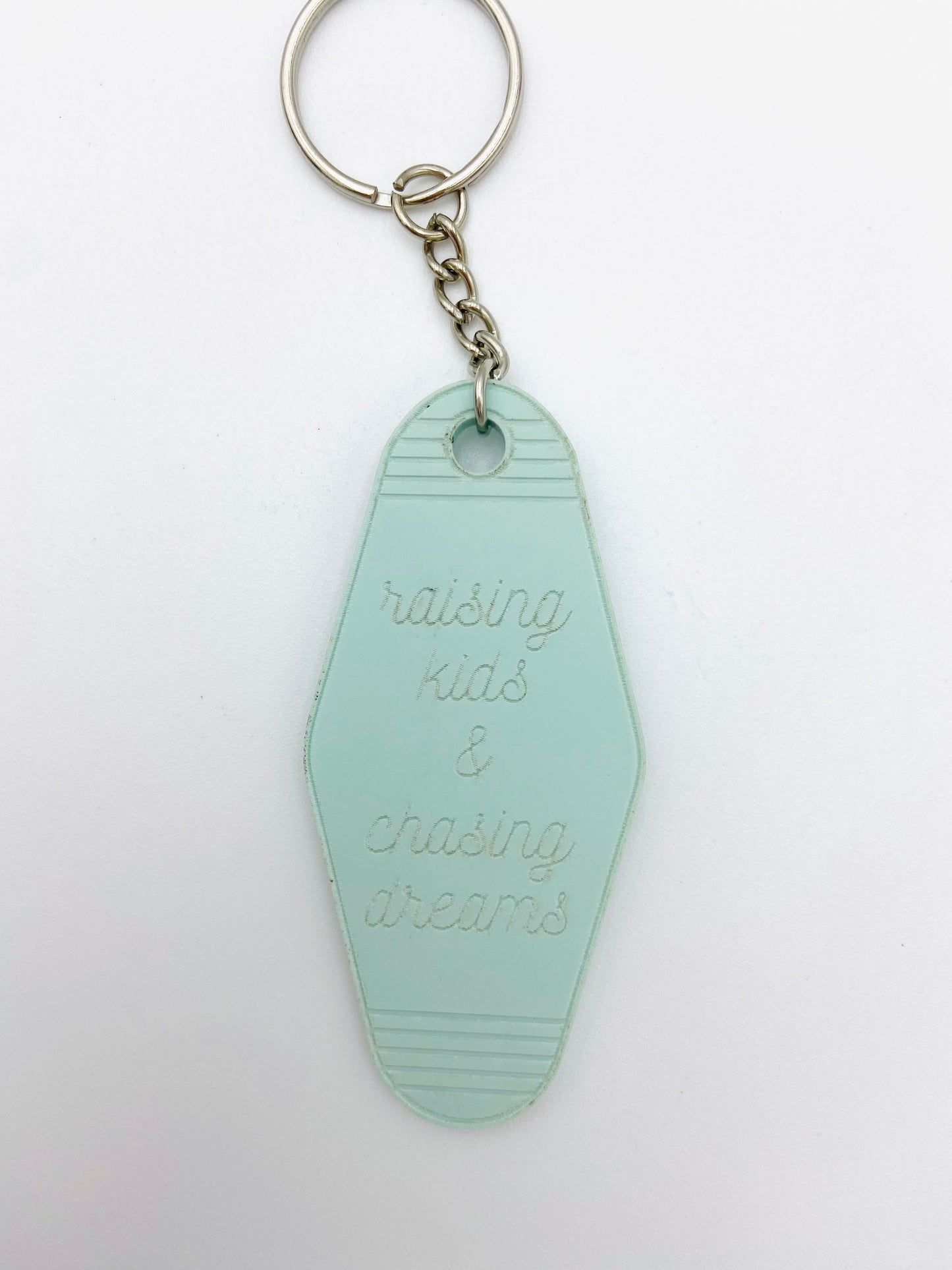 Raising kids & chasing dreams - vintage motel keychain